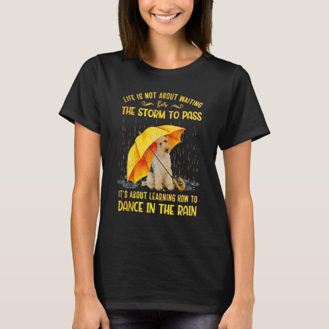 Till Dance in Rain Wire Fox Terrier T Shirt (Framsida)