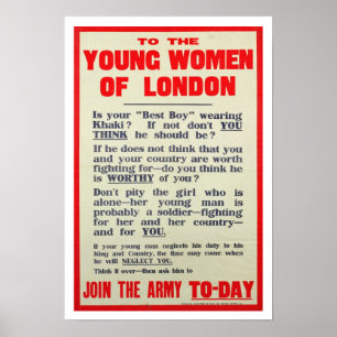 Till de unga kvinnorna av London Poster