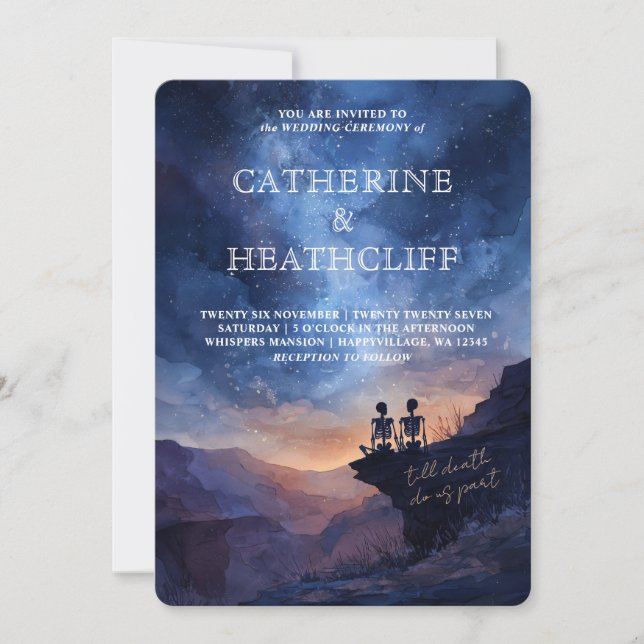 Till Death and End of Time Wedding Invitation Inbjudningar (Framsida)