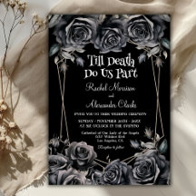 Till Death Black Blommigts Mörk Gothic Bröllop