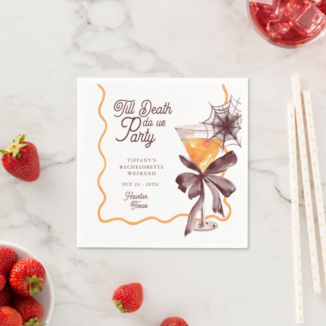 Till Death Bow Cocktail Halloween Möhippa Pappersservett (Insitu)