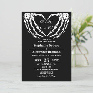 Till Death Do Us Halloween gothic Card Bröllop Spara Datumet