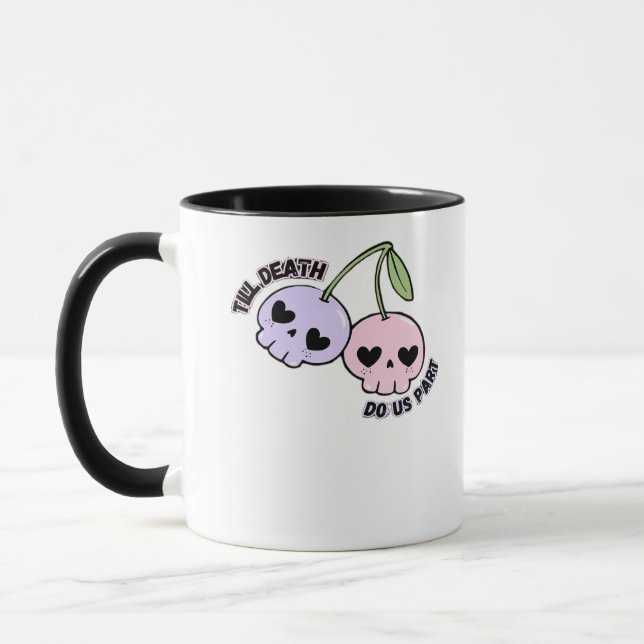 Till Death do us part - Cute Goth Skull Design Cla Mugg (Vänster)