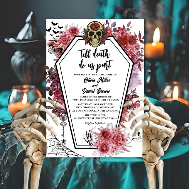till death do us part Gothic Halloween Wedding Inbjudningar (Skapare uppladdad)