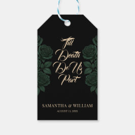 Till Death Do Us Part Green Rose Gothic Wedding Presentetikett