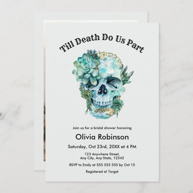 Till Death do Us Part Halloween Möhippa Inbjudningar (Fram/baksida)