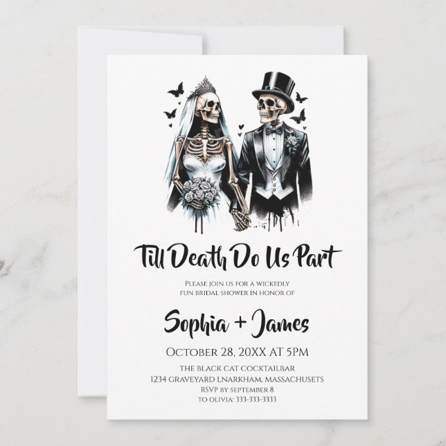 Till Death do Us Part Halloween Möhippa Inbjudningar (Framsida)