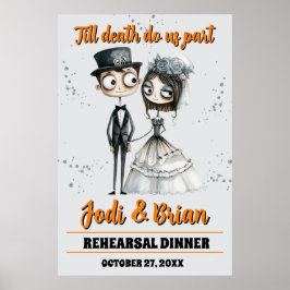 Till Death Do Us Part Halloween Wedding Welcome Poster