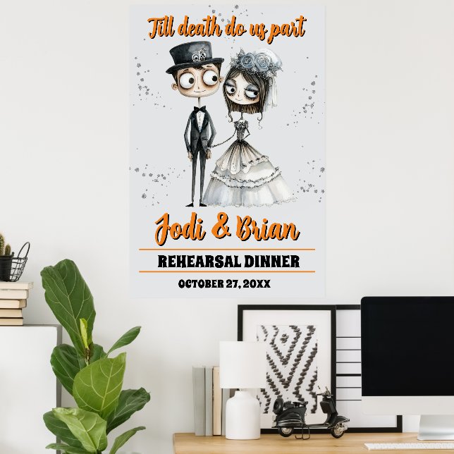 Till Death Do Us Part Halloween Wedding Welcome Poster (Hemmakontoret)