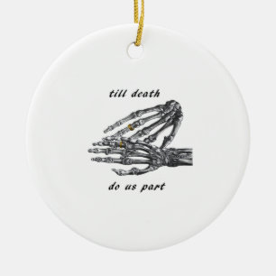 Till Death do us Part Skeleton Händer (Cream) clas Julgransprydnad Keramik