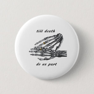 Till Death do us Part Skeleton Händer (Cream) clas Knapp
