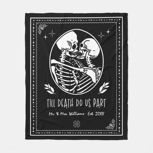 Till Death do us Part Skeleton lite Personlig Fleecefilt (Framsidan)