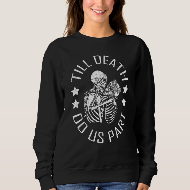 Till Death Do Us Part Skeleton Wedding Couple Vale T Shirt (Framsida)