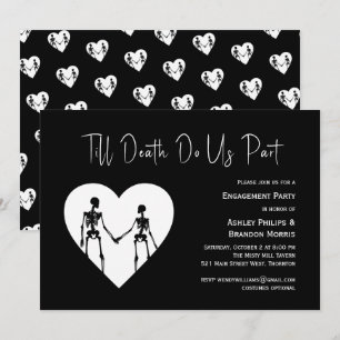 Till Death do us Part Skeleton White Förlovning Inbjudningar