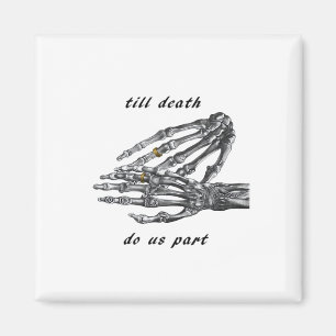 Till Death Do Us Part Skelett Händer (Cream) Klass Magnet