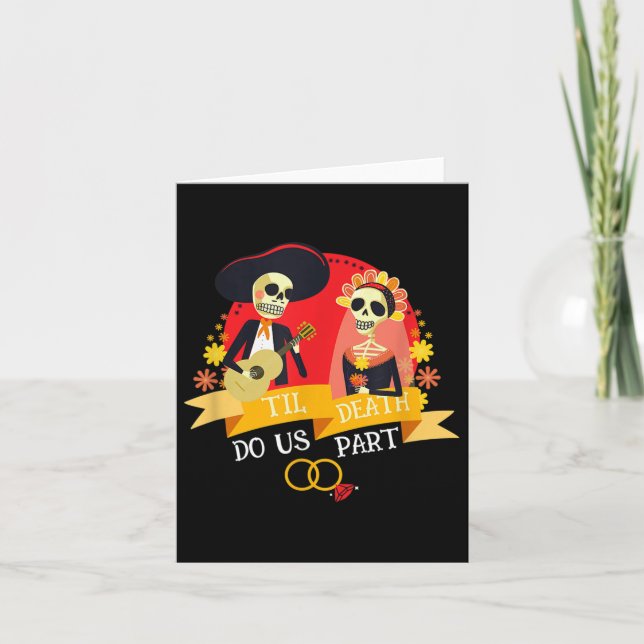 Till Death do us part Sugar Skull Bröllop Bride Gr Kort (Framsida)