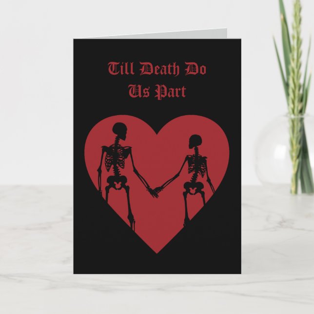 Till Death Do Us Part Valentine's Day Card Red Tack Kort (Framsida)