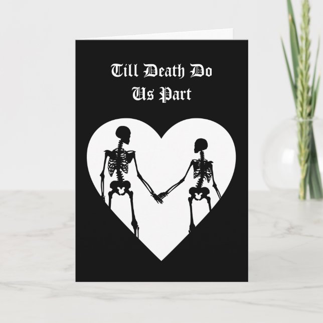 Till Death Do Us Part Valentine's Day Card White Tack Kort (Framsida)