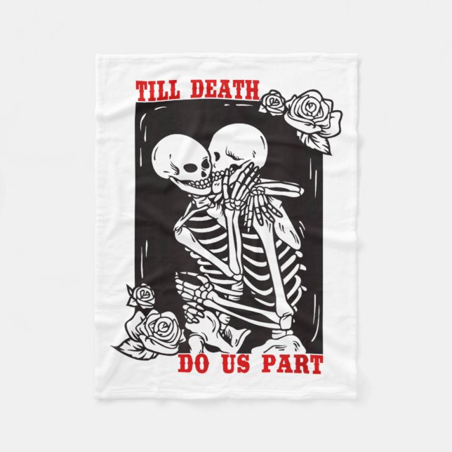 Till Death Do Us Part Wedding Skeleton Couple Vale Fleecefilt (Framsidan)