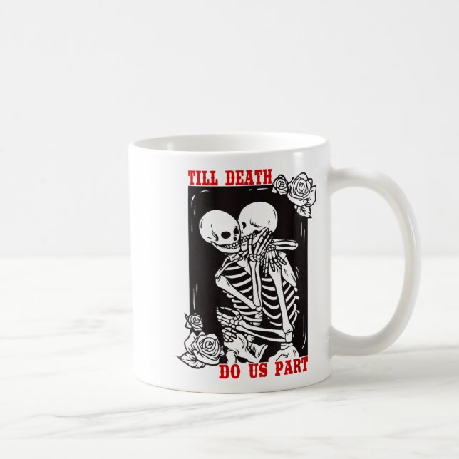 Till Death Do Us Part Wedding Skeleton Couple Vale Kaffemugg (Höger)