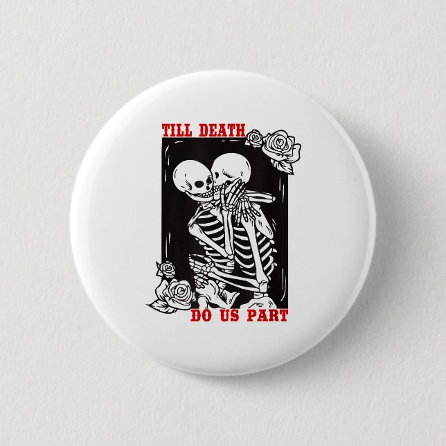 Till Death Do Us Part Wedding Skeleton Couple Vale Knapp (Framsida)