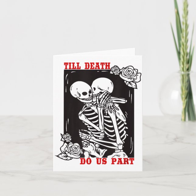Till Death Do Us Part Wedding Skeleton Couple Vale Kort (Framsida)