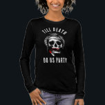 Till Death Do Us Party Skull Bachelorette Party T Shirt<br><div class="desc">Whether you love scary skeletons, or something in-between, this skull with red lipstick gag is ready to amp up your style volume. Steal the show in this lipstick loving skull design sure to add a rockin' accent to your bachelorette party with your besties all weekend long. Add the name of...</div>