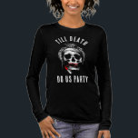 Till Death Do Us Party Skull Bachelorette Party T Shirt<br><div class="desc">Whether you love scary skeletons, or something in-between, this skull with red lipstick gag is ready to amp up your style volume. Steal the show in this lipstick loving skull design sure to add a rockin' accent to your bachelorette party with your besties all weekend long. Add the name of...</div>