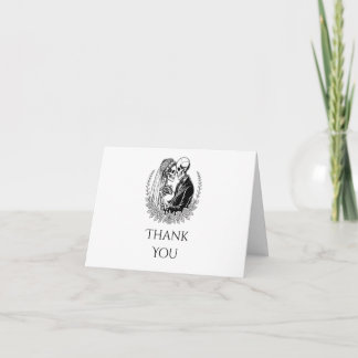 Till Death Gothic Skeleton Couple White Wedding Tack Kort