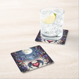 Till Death & Moonlight Bind Us.  Underlägg Papper Kvadrat