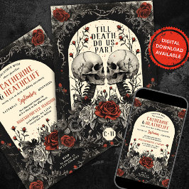 Till Death Ro Goth Wedding bjudande Inbjudningar