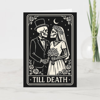 Till Death Skeleton Love Couples Gothic Wedding Br Kort
