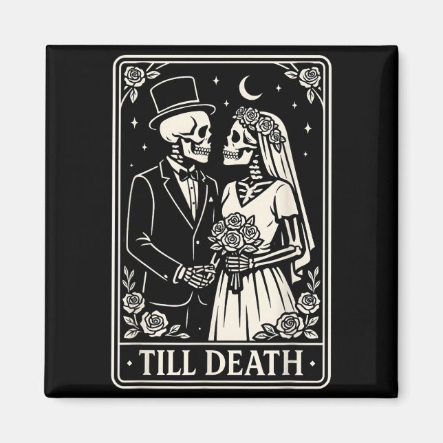 Till Death Skeleton Love Couples Gothic Wedding Br Magnet (Framsidan)