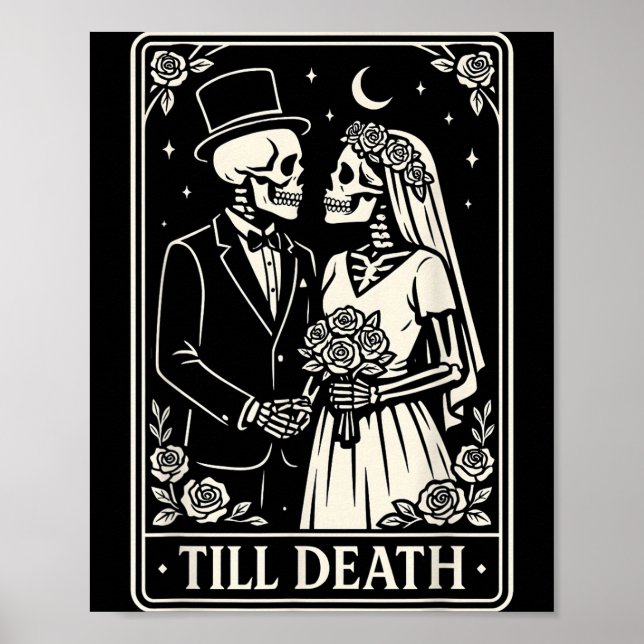 Till Death Skeleton Love Couples Gothic Wedding Br Poster (Framsidan)