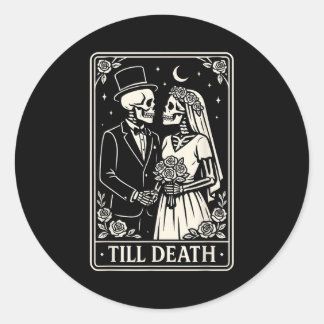 Till Death Skeleton Love Couples Gothic Wedding Br Runt Klistermärke