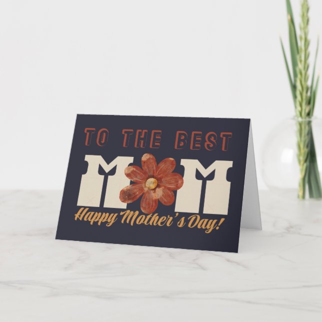Till den BÄSTA Mamma, Morsdagskort Kort (Framsida)