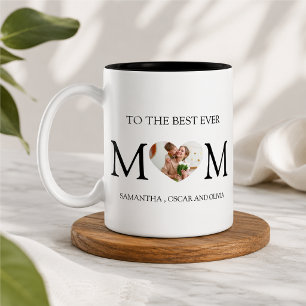 till den bästa mamman Foto Heart Mug – Personlig Två-Tonad Mugg