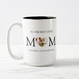 till den bästa mamman Foto Heart Mug – Personlig Två-Tonad Mugg
