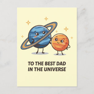 Till den bästa pappan i universum rolig fars dag vykort