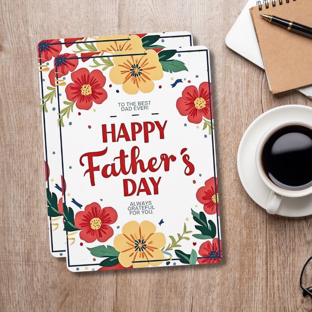 Till den bästa pappan någonsin Blommig fadersdags- Julkort (To The Best Dad Ever Floral Father's Day Card)