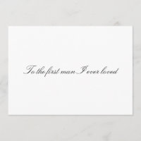 Till den förste jag nånsin älskat icke-mappat kort