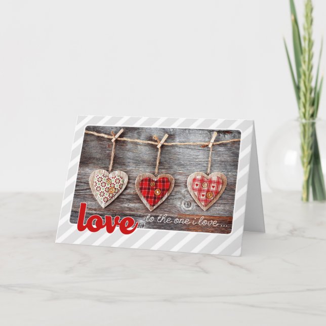 Till den i Kärlek. Craft Hearts Valentine Day Helgkort (Framsida)
