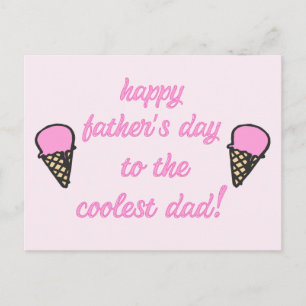 Till det kallaste pappa - Cute Ice Cream Fars dag Vykort