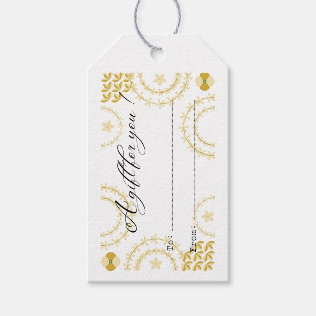 till dig vit och guld-märkre presentetikett (Framsidan)
