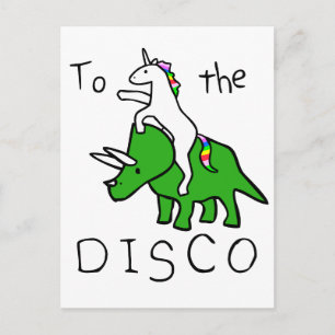 Till Disco (Unicorn Riding Triceratops) Vykort