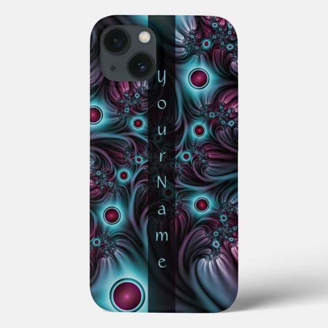 Till djupblått Rosa Abstrakt Fractal Art Namn (Baksida)