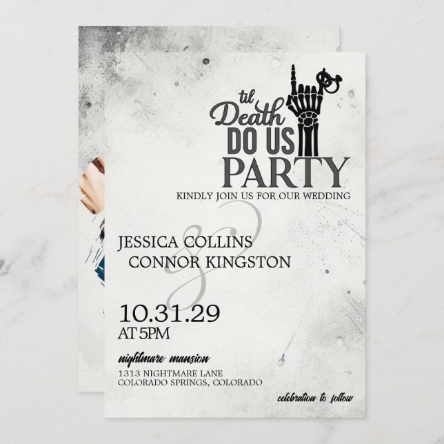 Till Död Bröllop Inbjudningar (Fram/baksida)