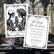 Till Död deltar vi i Tarot bröllop-inbjudan