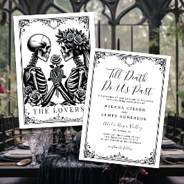 Till Död deltar vi i Tarot bröllop-inbjudan Inbjudningar