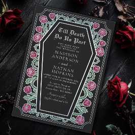 Till Död do oss del Ro Black Gothic Bröllop Inbjudningar